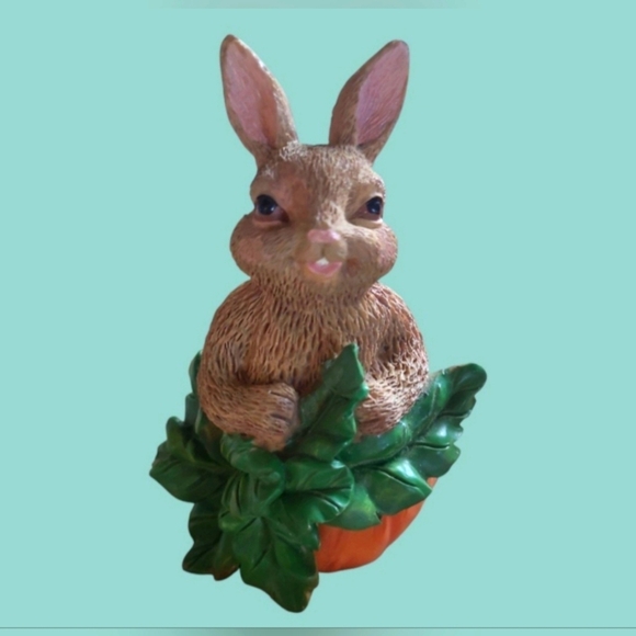 LOT OF ADORABLE VINTAGE EASTER BUNNY FIGURINES & PINK EGG HOLDER ~ HAND-PAINTED - Picture 3 of 12